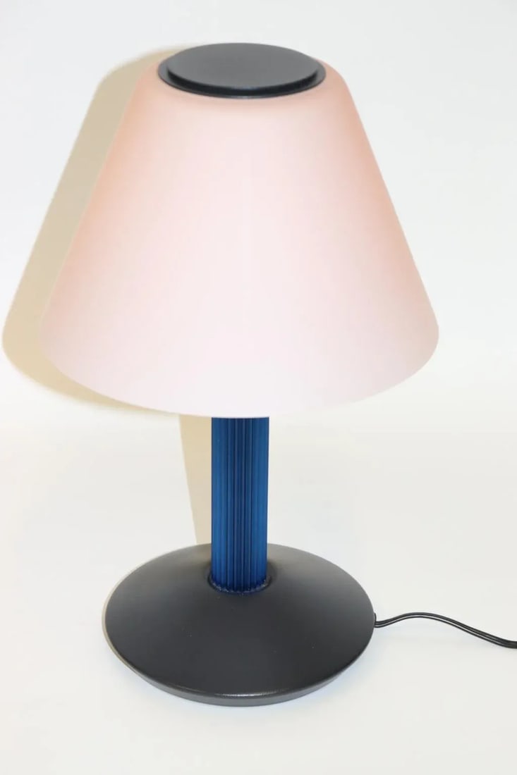 1990s Carlo Nason Table Lamp Rose Glass - 4