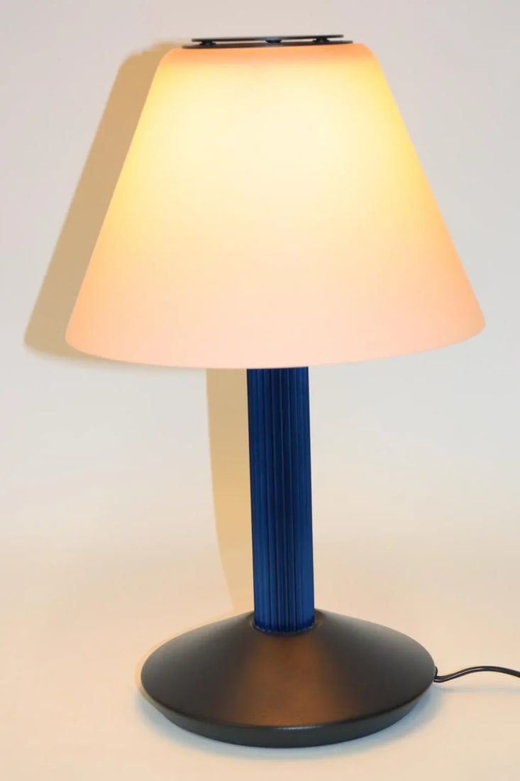 1990s Carlo Nason Table Lamp Rose Glass - 5
