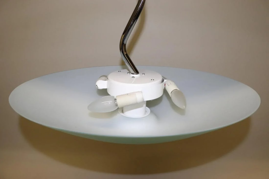 1990s Modern Murano Green or White Glass Pendant Lamp - 11