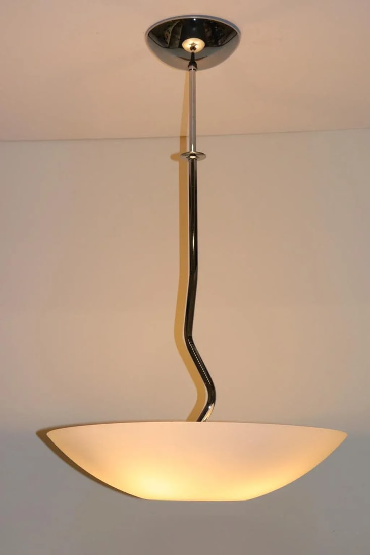 1990s Modern Murano Green or White Glass Pendant Lamp - 13