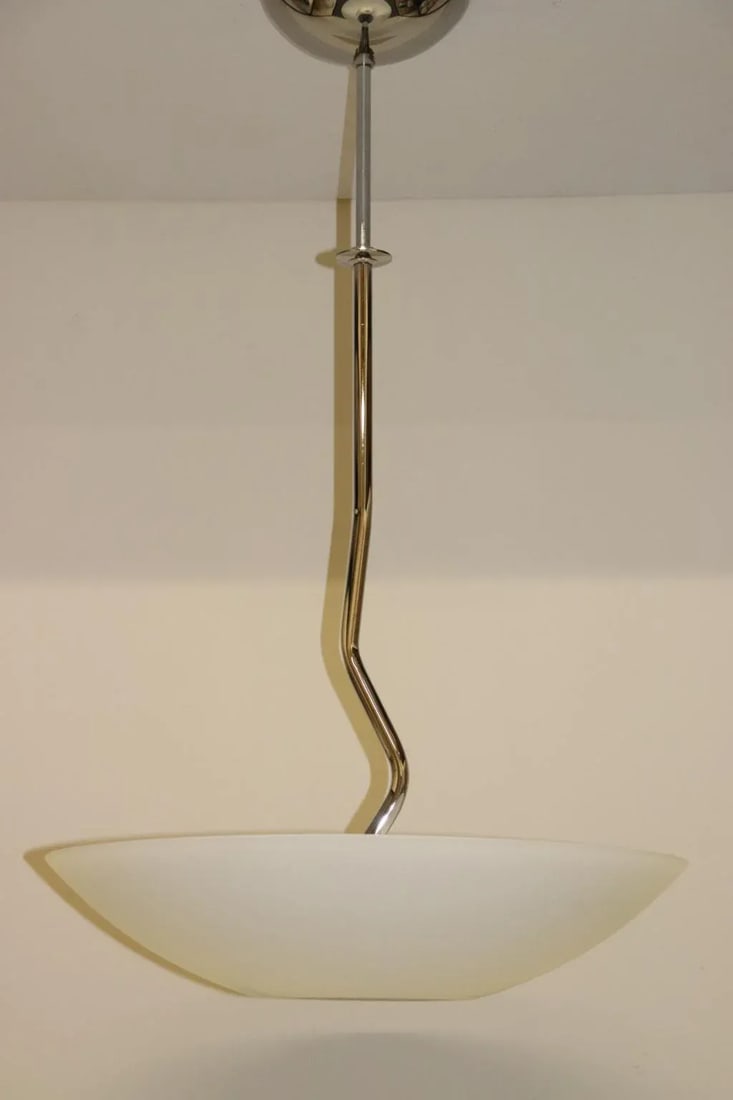 1990s Modern Murano Green or White Glass Pendant Lamp - 4