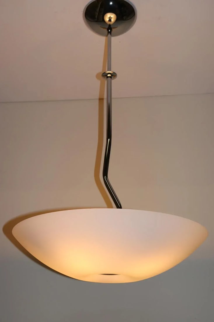 1990s Modern Murano Green or White Glass Pendant Lamp - 6