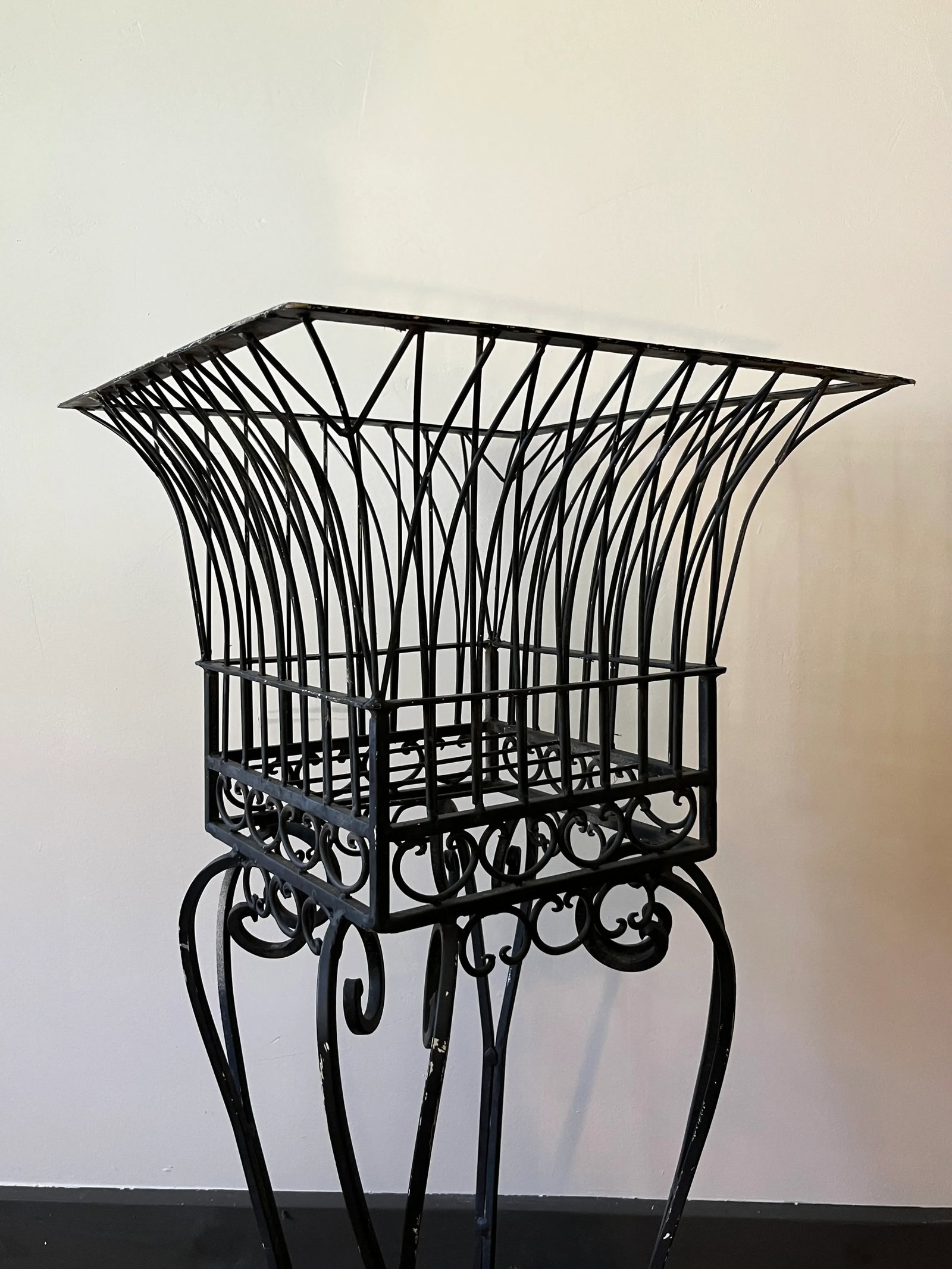 Mid 20th Century Wrought Iron Planter Stands, a Pair - 3