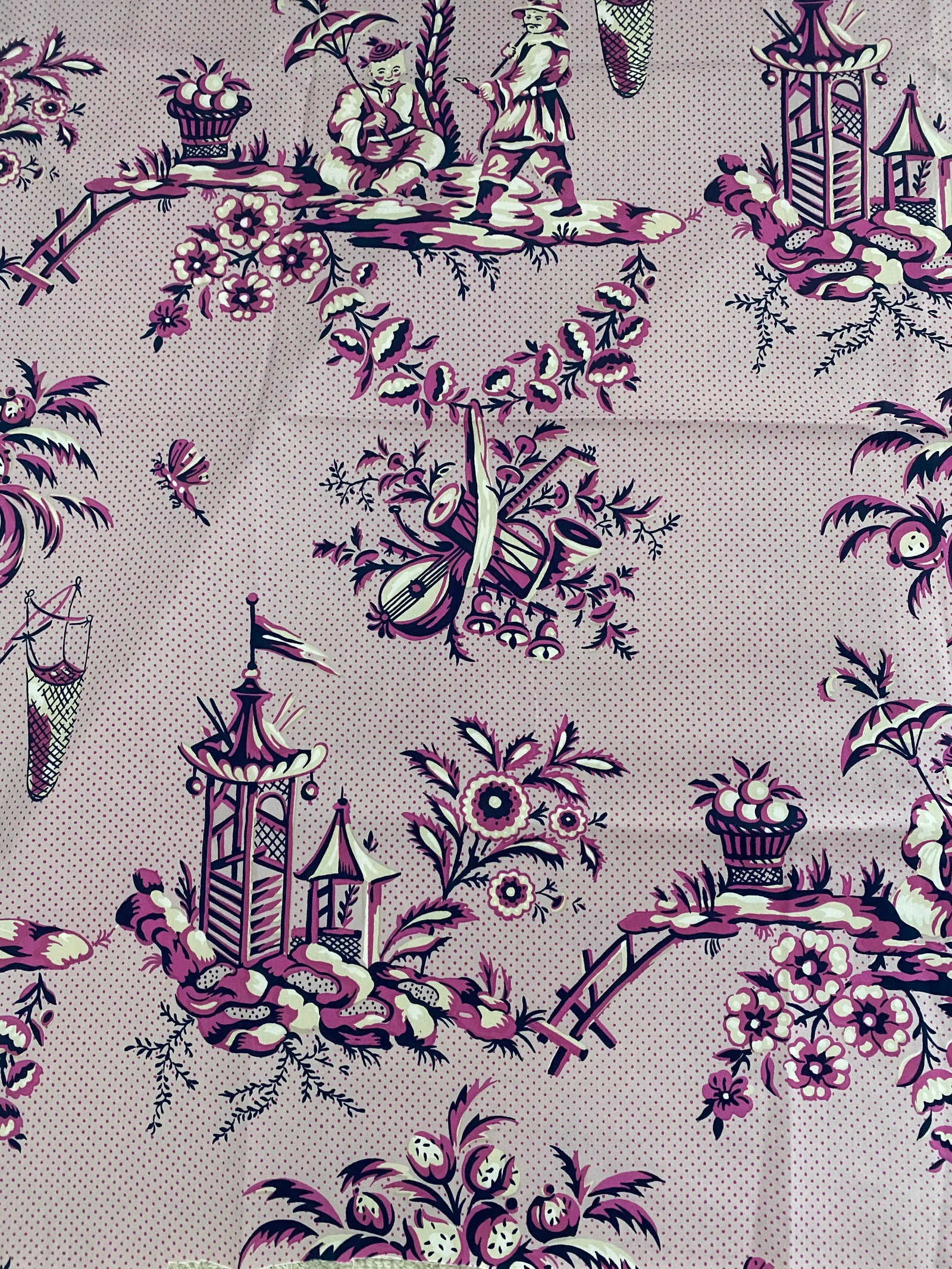 Bailey and Griffin "Scene Chinoise" Fabric Amethyst 2 Yards - 4