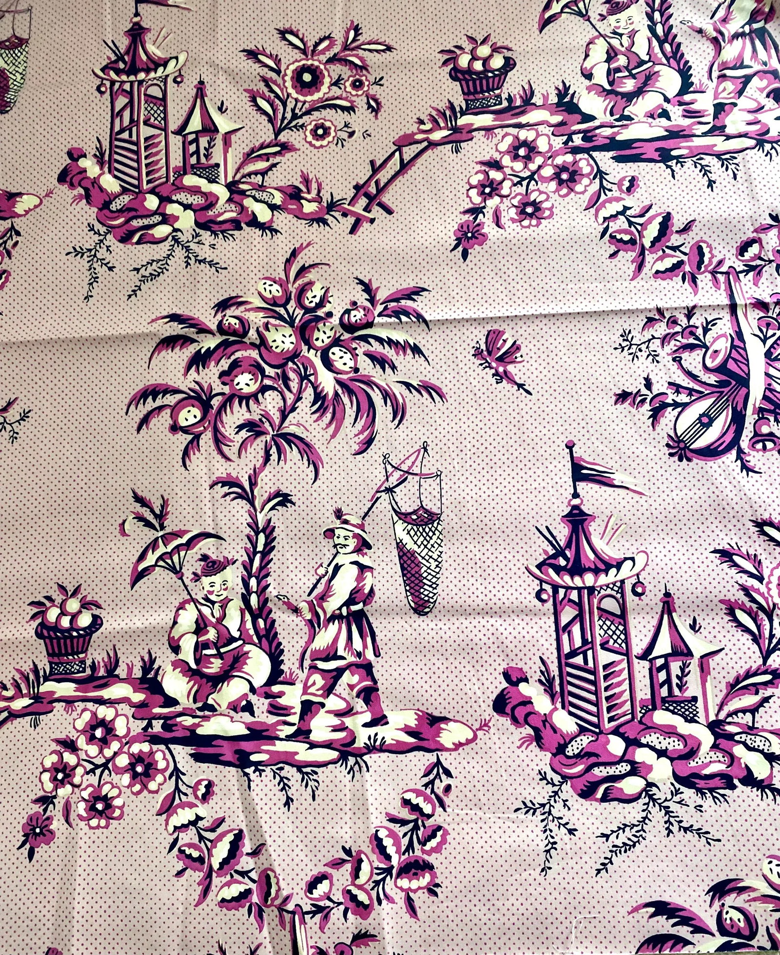 Bailey and Griffin "Scene Chinoise" Fabric Amethyst 2 Yards - 7