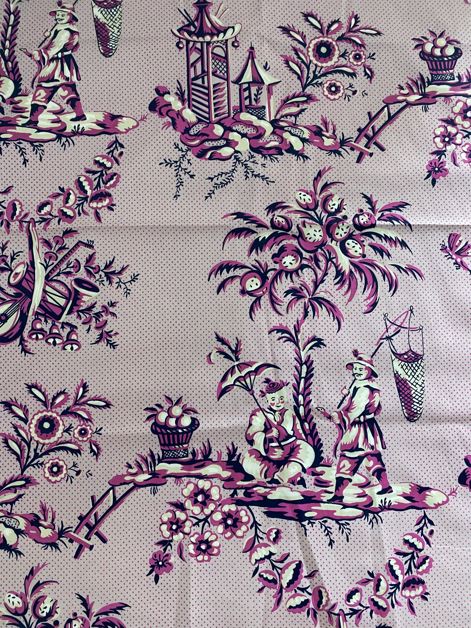 Bailey and Griffin "Scene Chinoise" Fabric Amethyst 2 Yards - 8