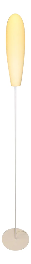 1990s Modern Itre Floor Lamp Amber: 1990s Modern Floor Lamp Murano Hand Blown Amber Glass Diffuser with Milky White Interior and Satin Finish. Made by ITRE. Grey Laquered Metal Stem and Base. Dimensions: Width 5" - Height 78" ; Base