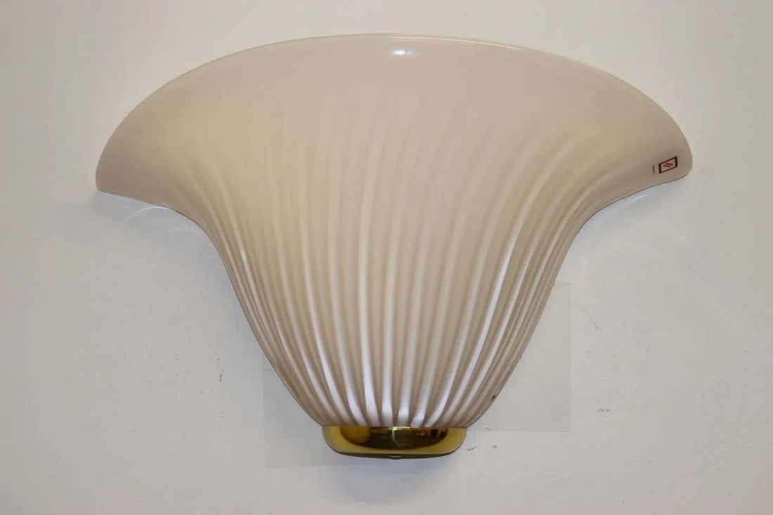 Calla 1980s Murano Due Wall Lamp Rose Glass - 10