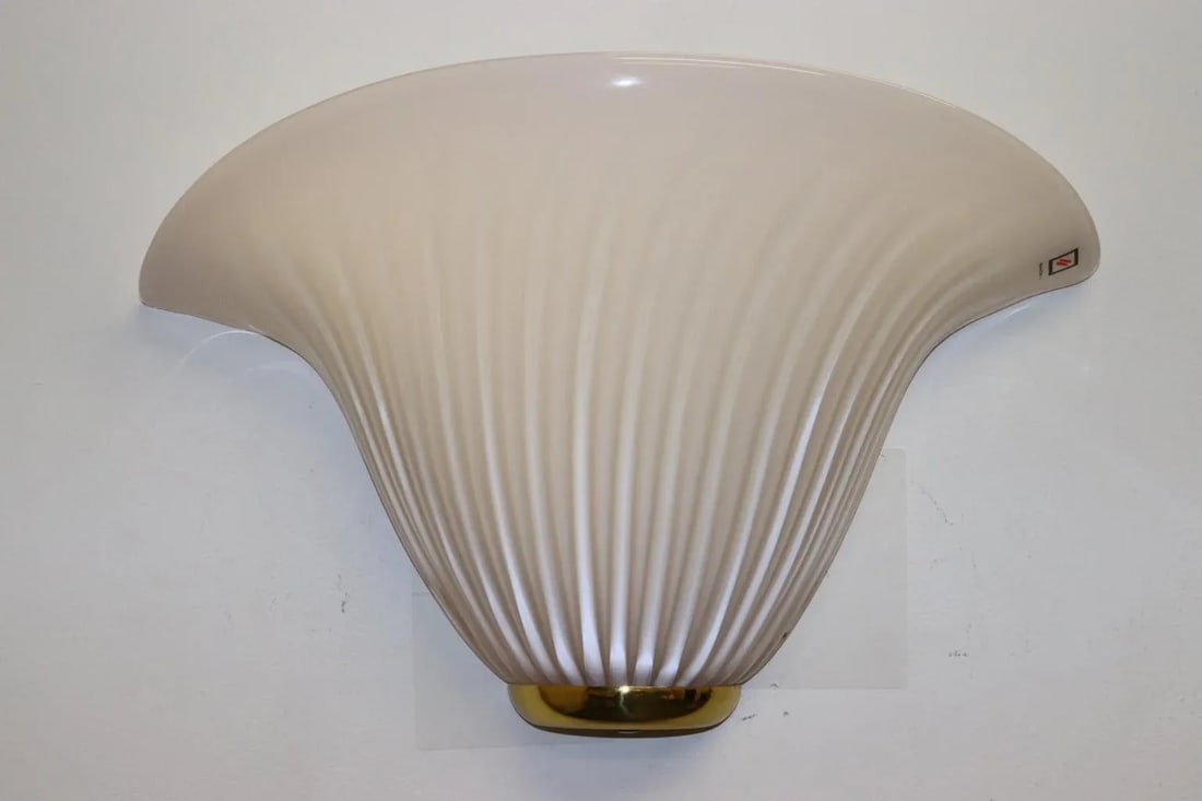 Calla 1980s Murano Due Wall Lamp Rose Glass - 11
