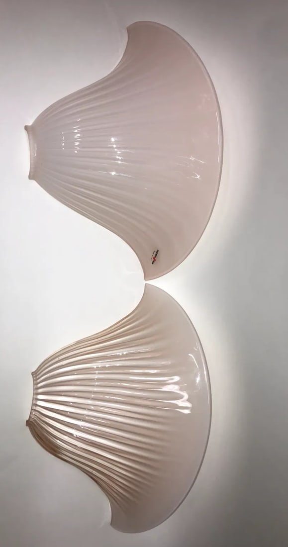 Calla 1980s Murano Due Wall Lamp Rose Glass - 12