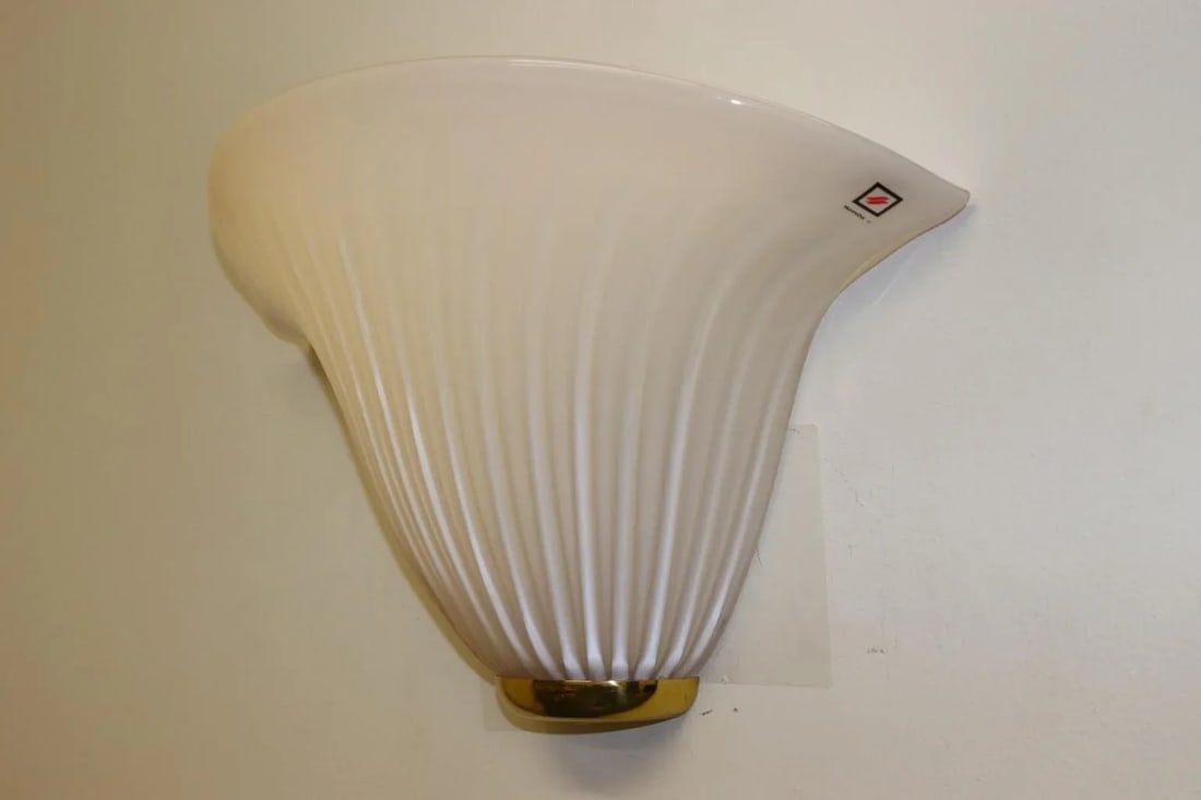 Calla 1980s Murano Due Wall Lamp Rose Glass - 5