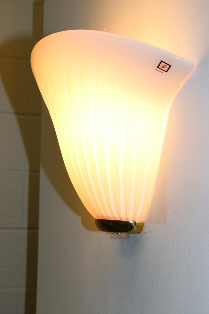 Calla 1980s Murano Due Wall Lamp Rose Glass - 8