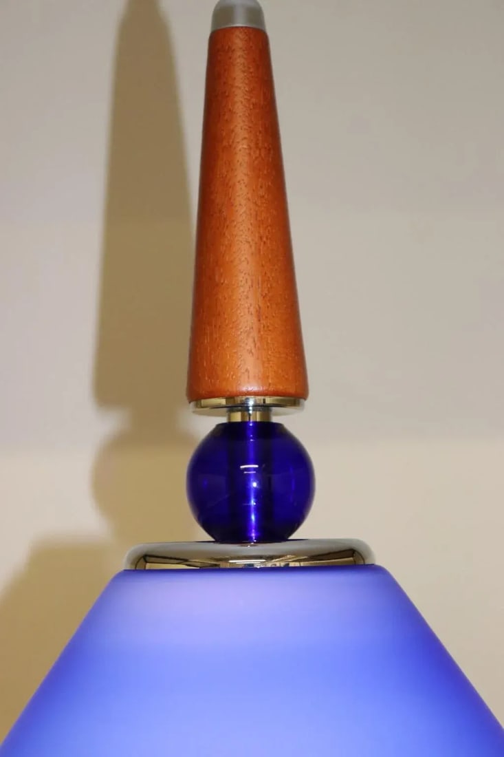Morgana 1990s Modern Murano Luce Pendant Lamp Blue Glass - 6