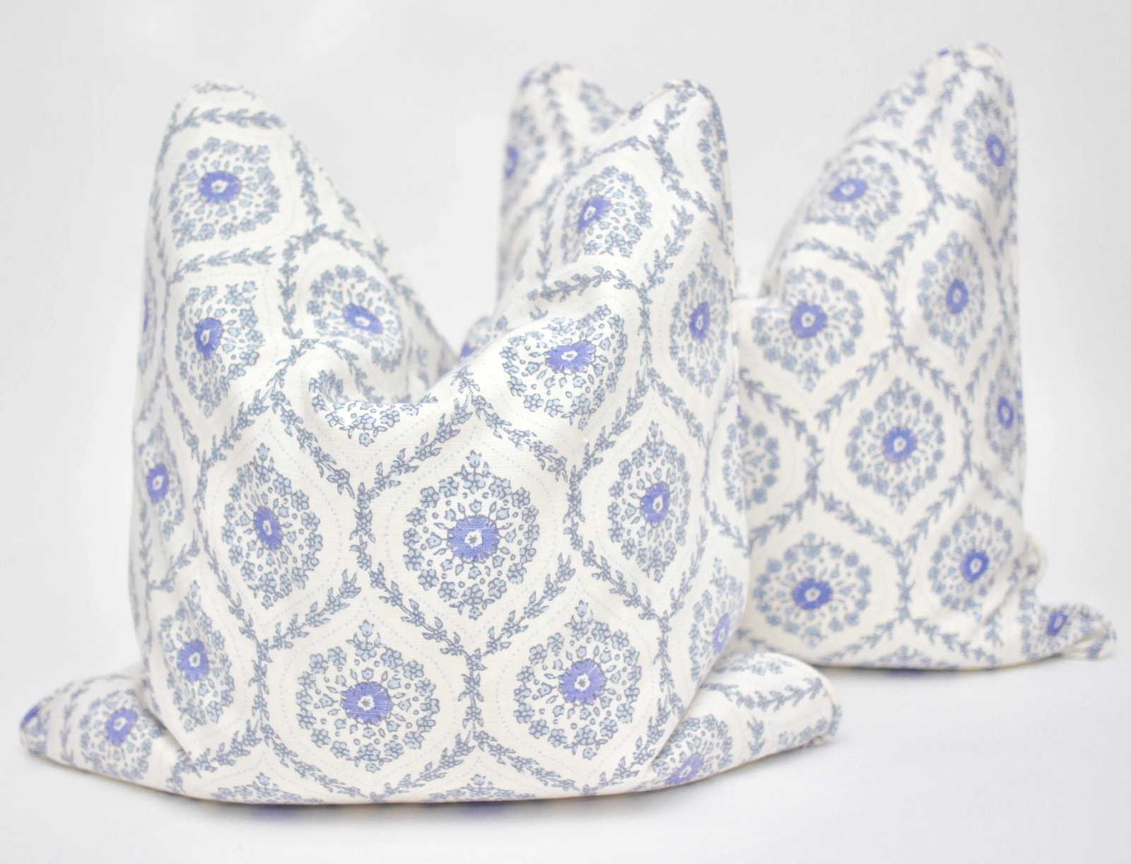 John Robshaw "Umma" 21" Square Hand Blocked Double Sided Down/Feather Pillows - a Pair - 5