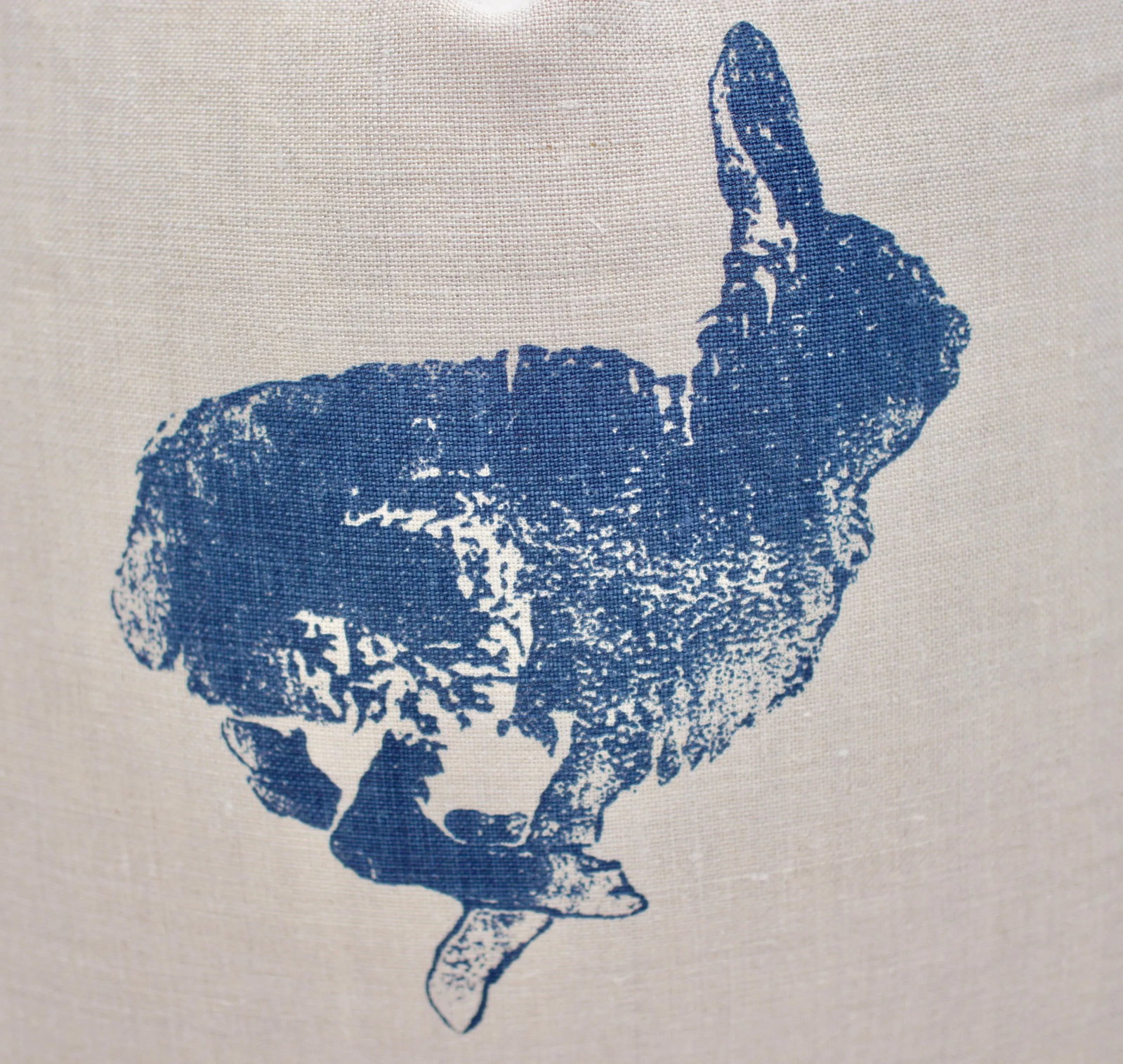 Lake August "Bun" 18" Square Hand Printed Linen Pillows - a Pair - 6