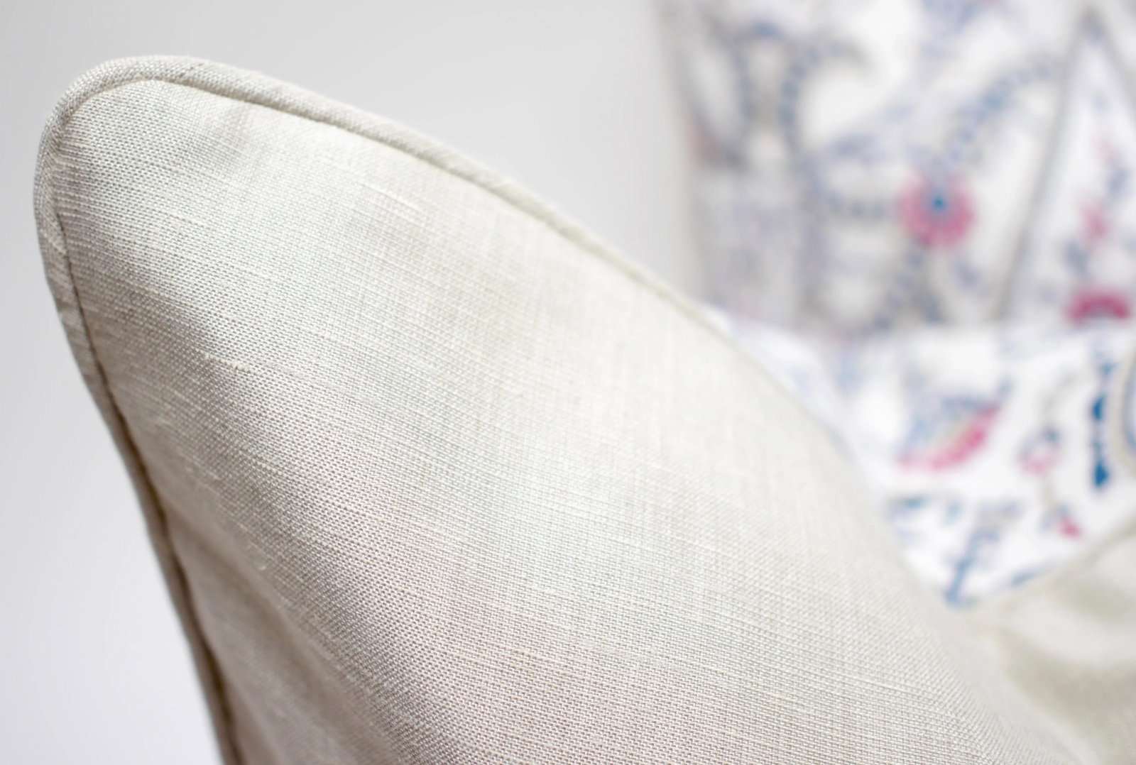 John Robshaw "Paduma" 22" Square Hand Printed Linen Pillows - a Pair - 4