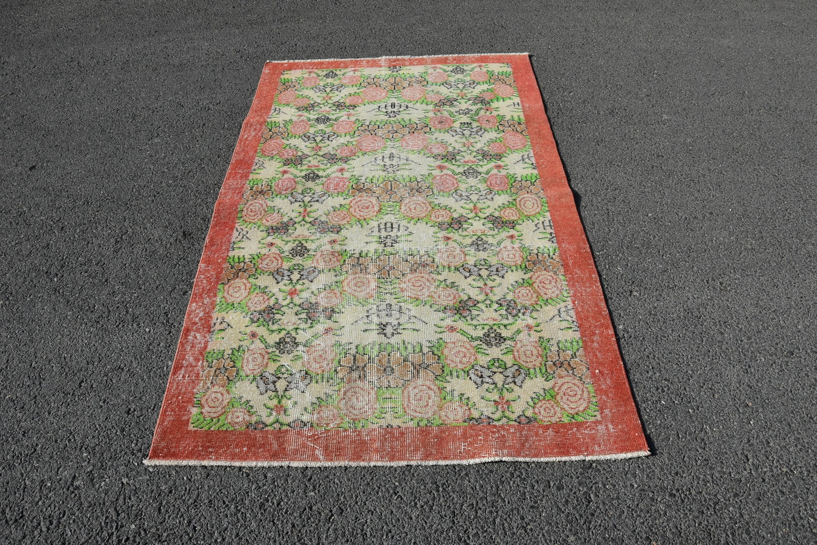 1970s Turkish Floral Handmade Rug - 10