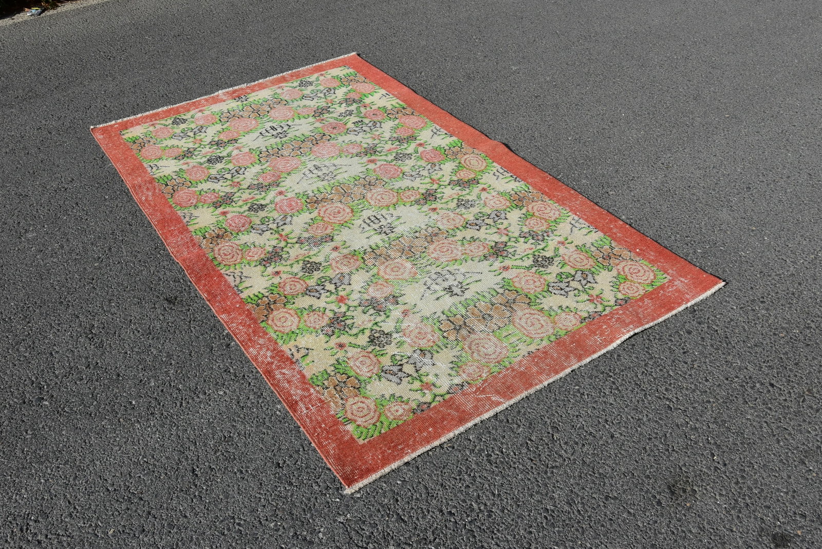 1970s Turkish Floral Handmade Rug - 2