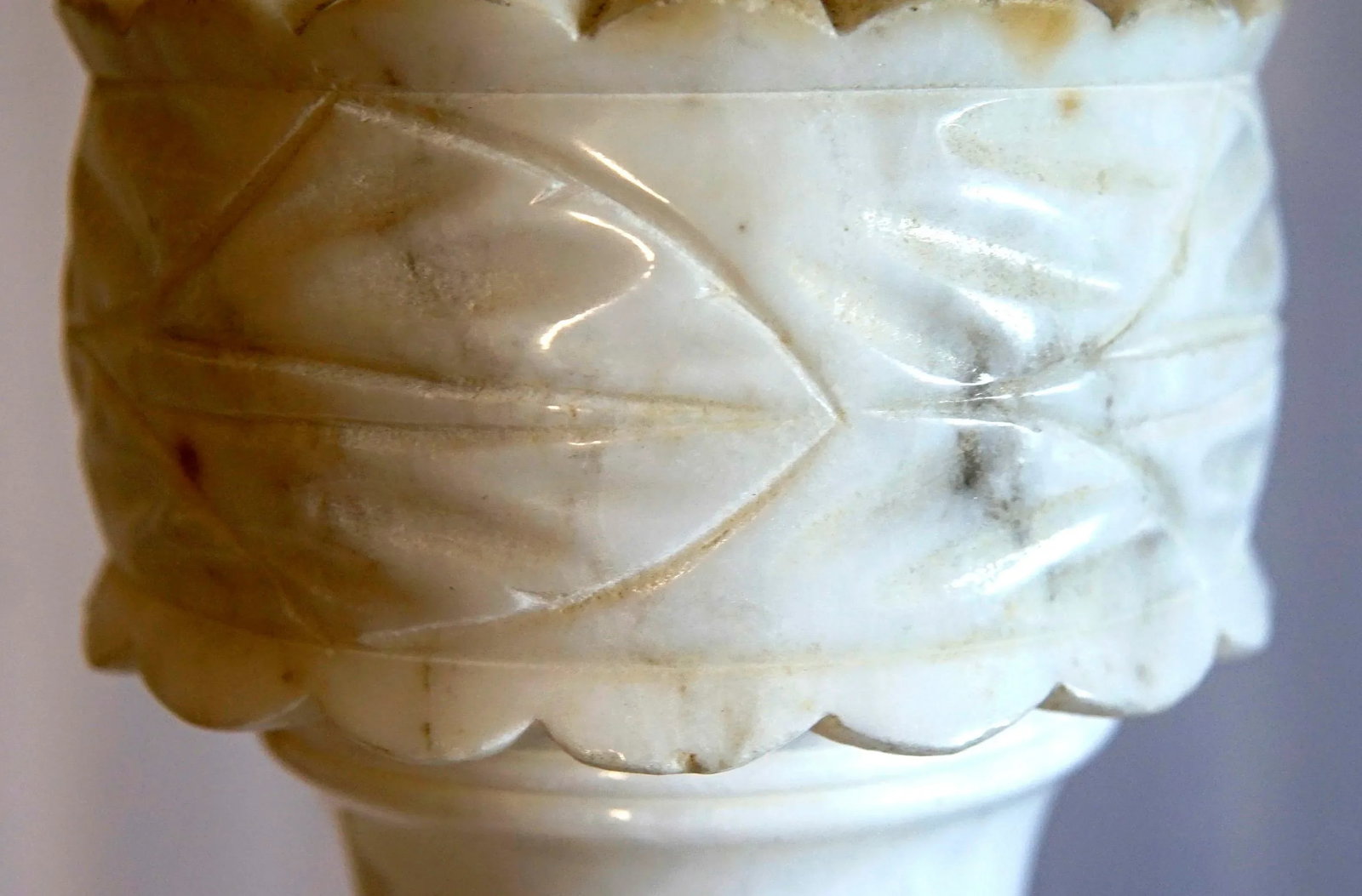 Late 19th Century Regency Alabaster Carved Table Lamp With Shade - 6