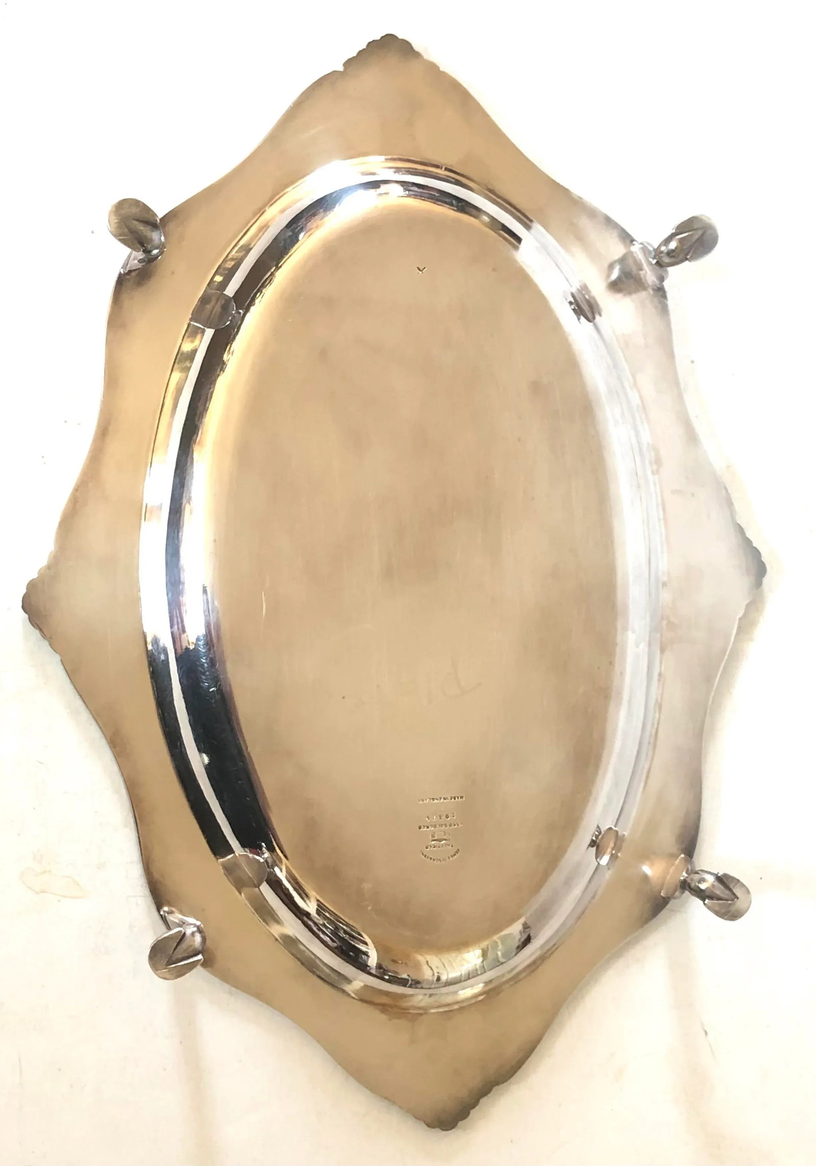 1940s Sheffield Silver Footed Serving Tray - 3