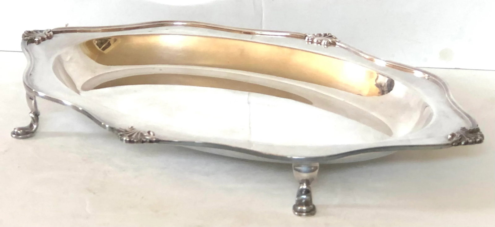 1940s Sheffield Silver Footed Serving Tray - 7
