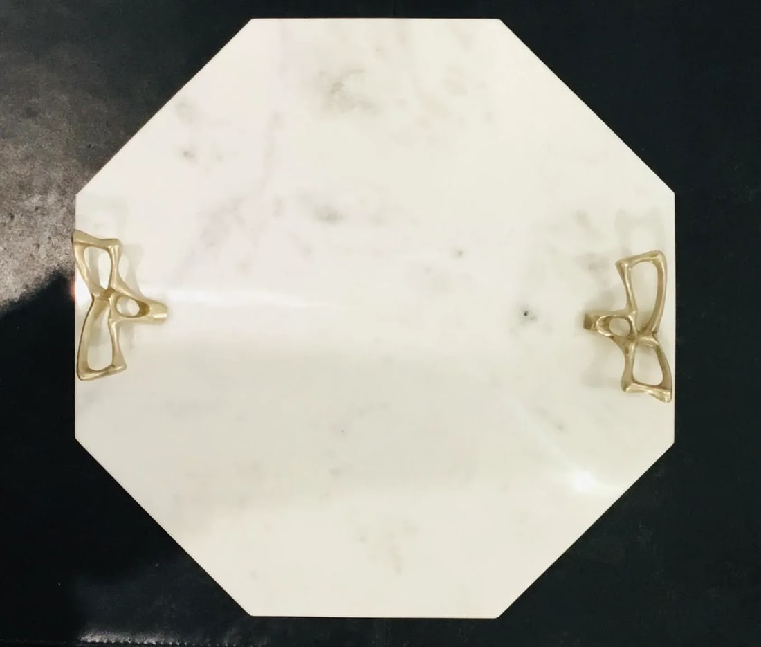 Arteriors Modern White Marble Wakefield Tray - 3