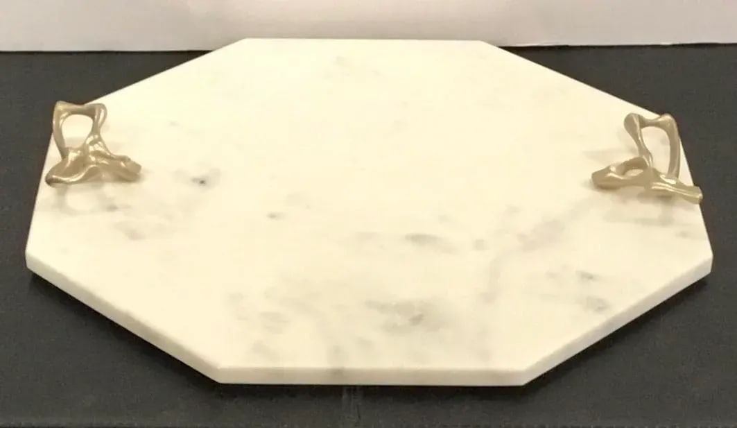 Arteriors Modern White Marble Wakefield Tray - 4