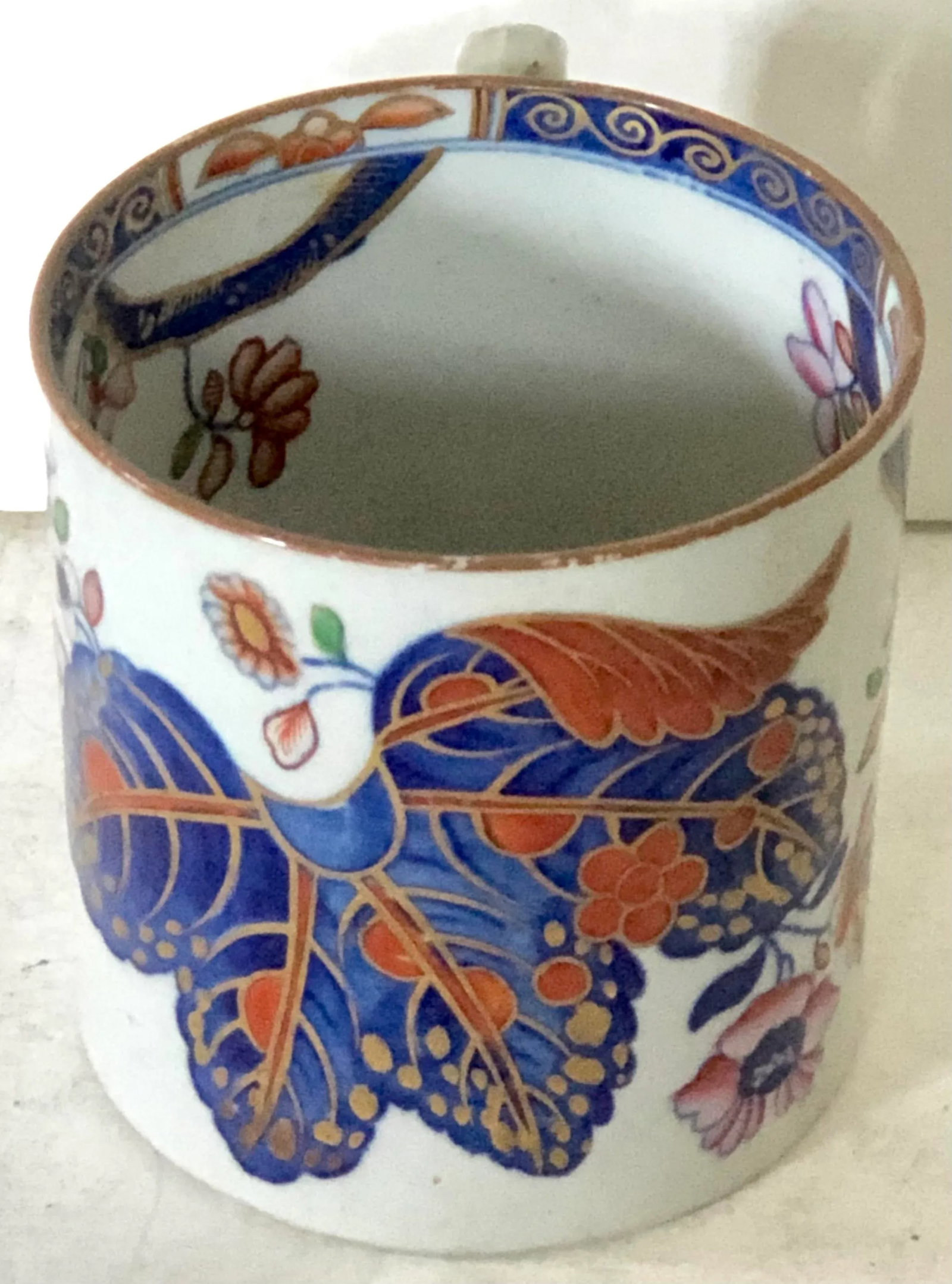Georgian Spode Stone China Coffee Can in Tobacco Leaf Pattern No. 2061 - 3