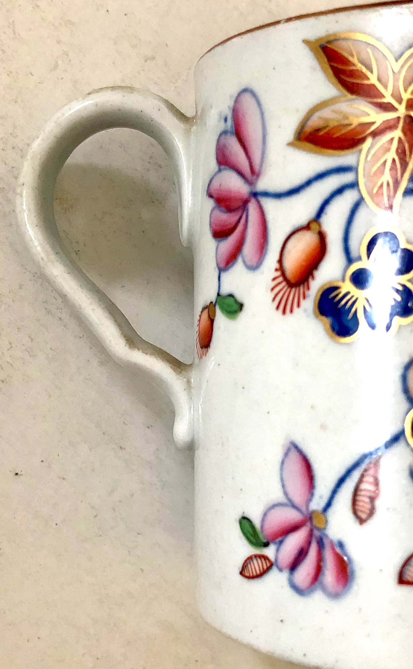 Georgian Spode Stone China Coffee Can in Tobacco Leaf Pattern No. 2061 - 5