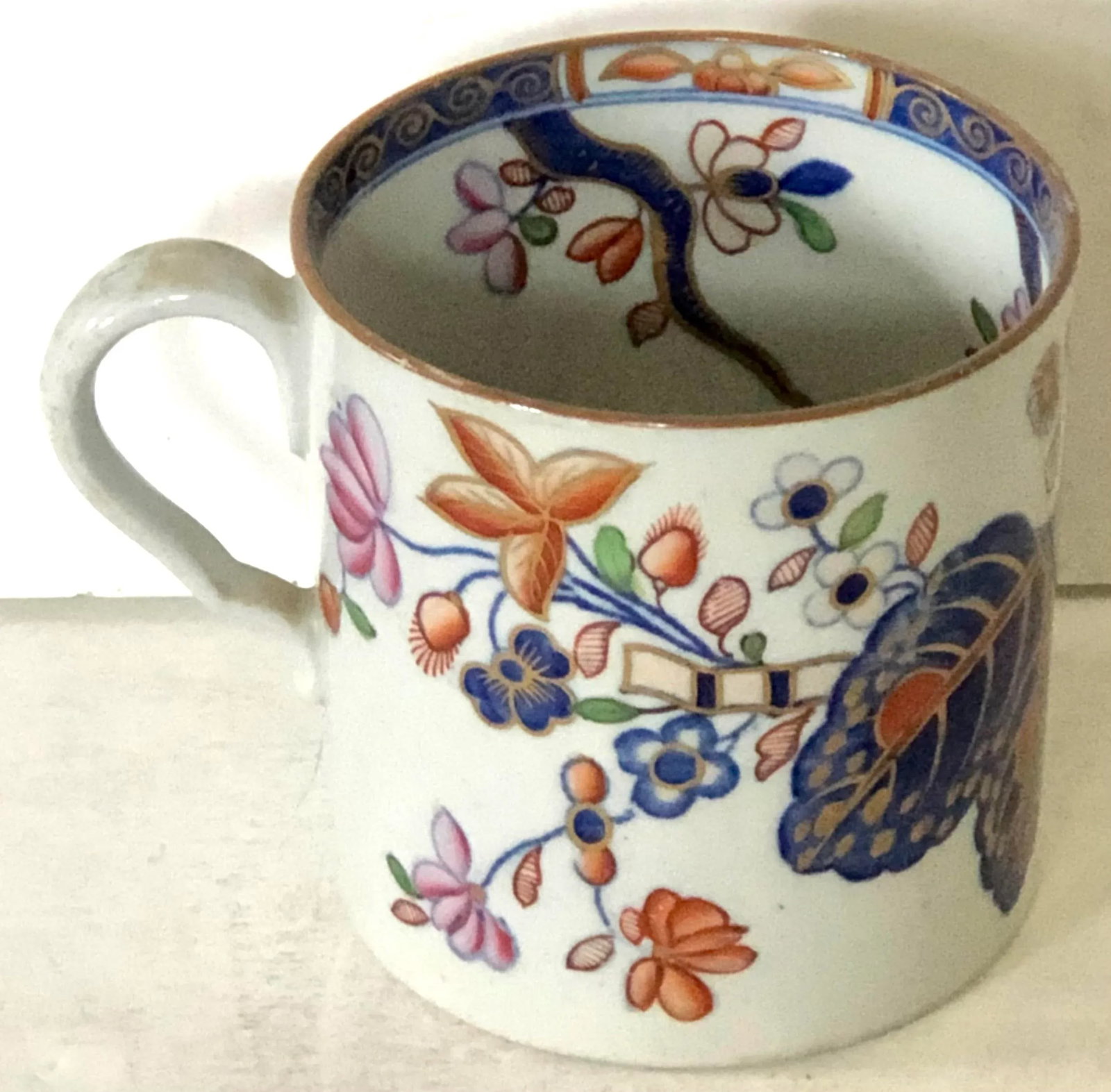 Georgian Spode Stone China Coffee Can in Tobacco Leaf Pattern No. 2061 - 8