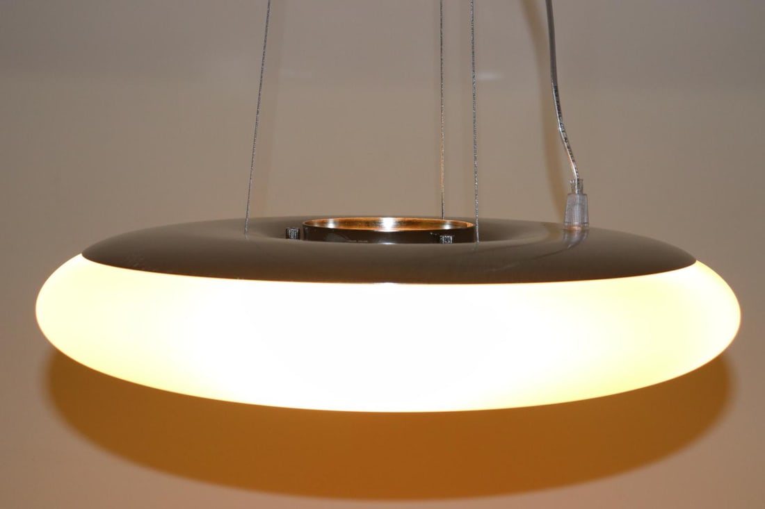 1990s Modern Murano White Glass Pendant Lamp - 6