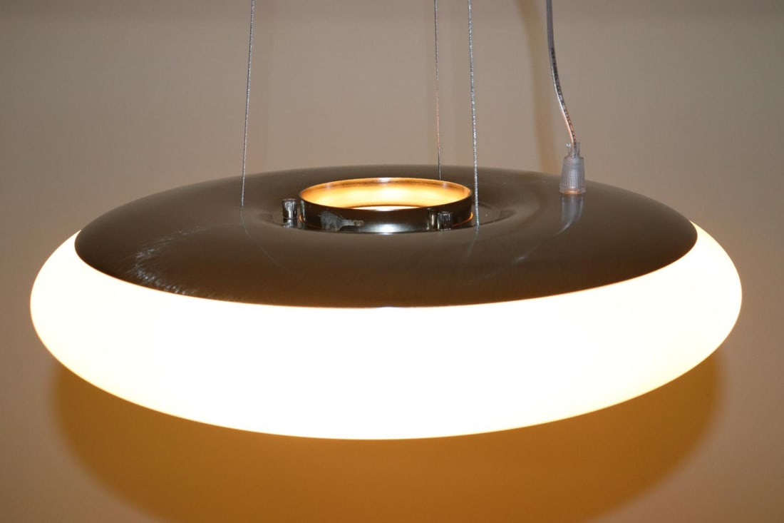 1990s Modern Murano White Glass Pendant Lamp - 8