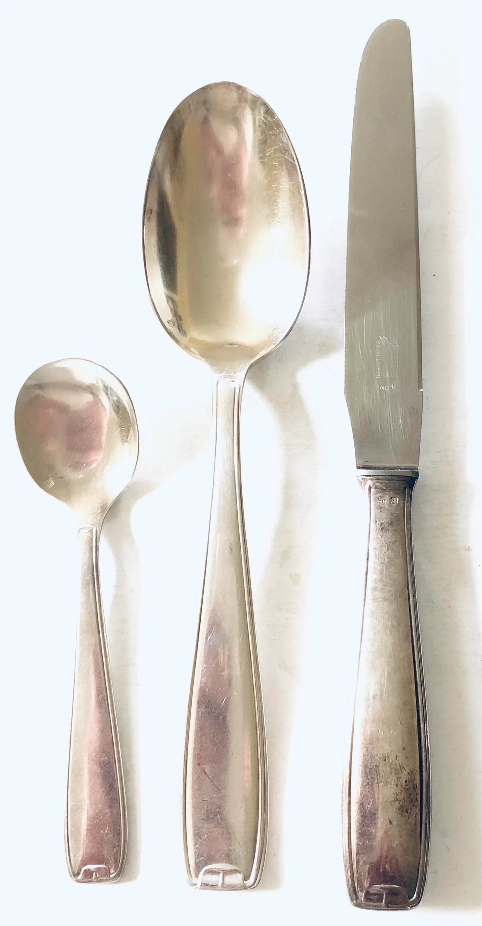 Vintage Guy Degrenne French Silver Plated Flatware, Set of 37 - 2