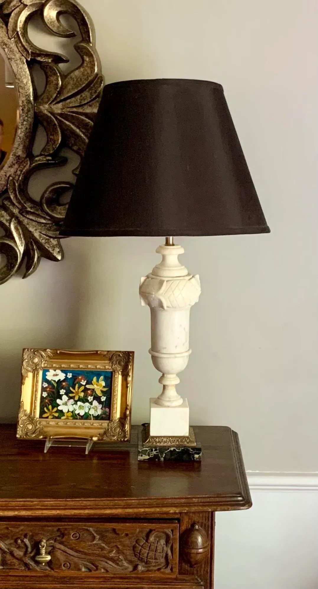 Vintage Early 20th Century Italian Alabaster and Marble Table Lamp - 10