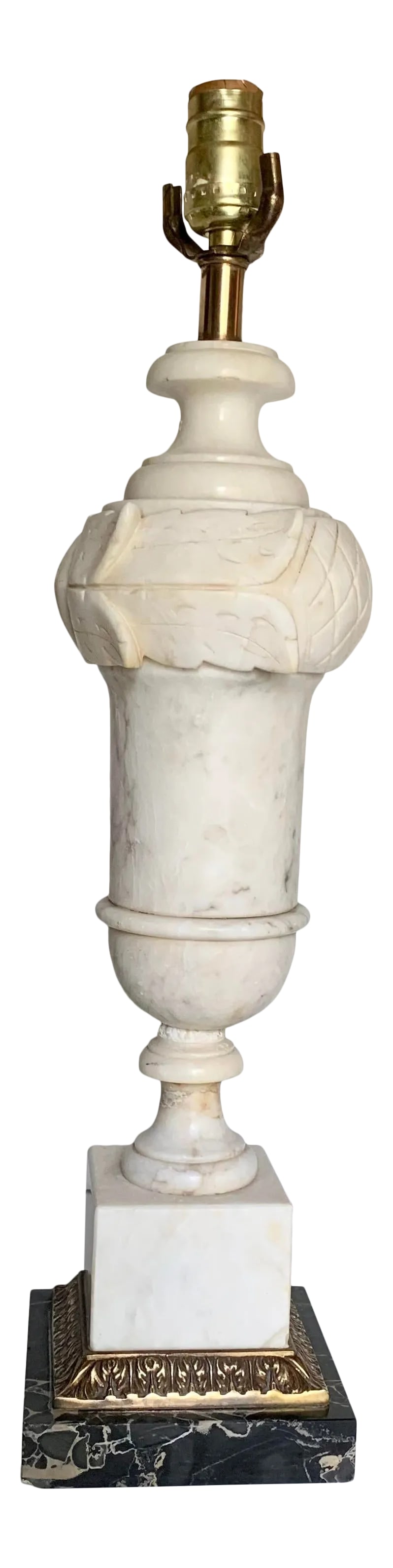 Vintage Early 20th Century Italian Alabaster and Marble Table Lamp (1 of 13)