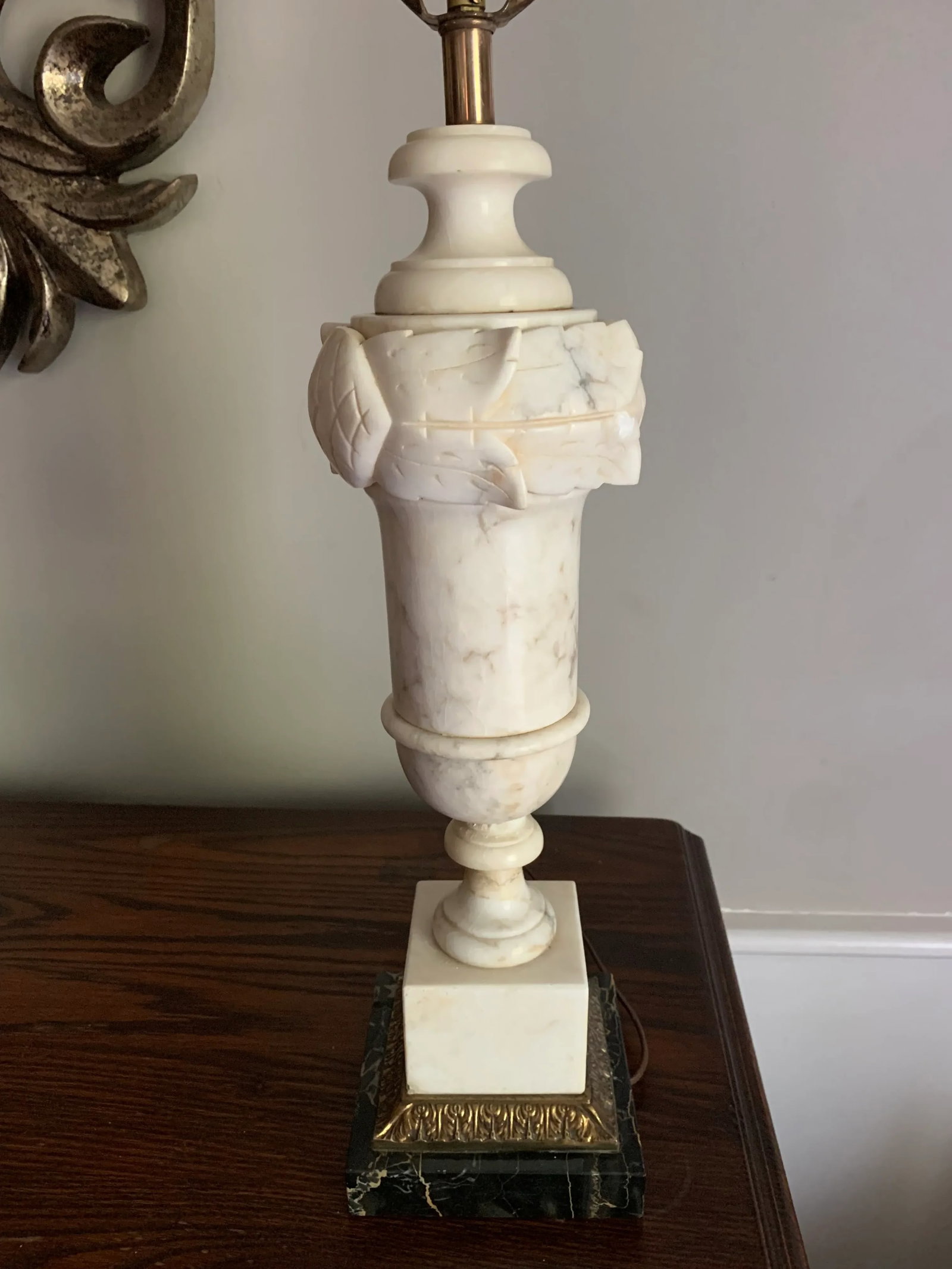 Vintage Early 20th Century Italian Alabaster and Marble Table Lamp - 2