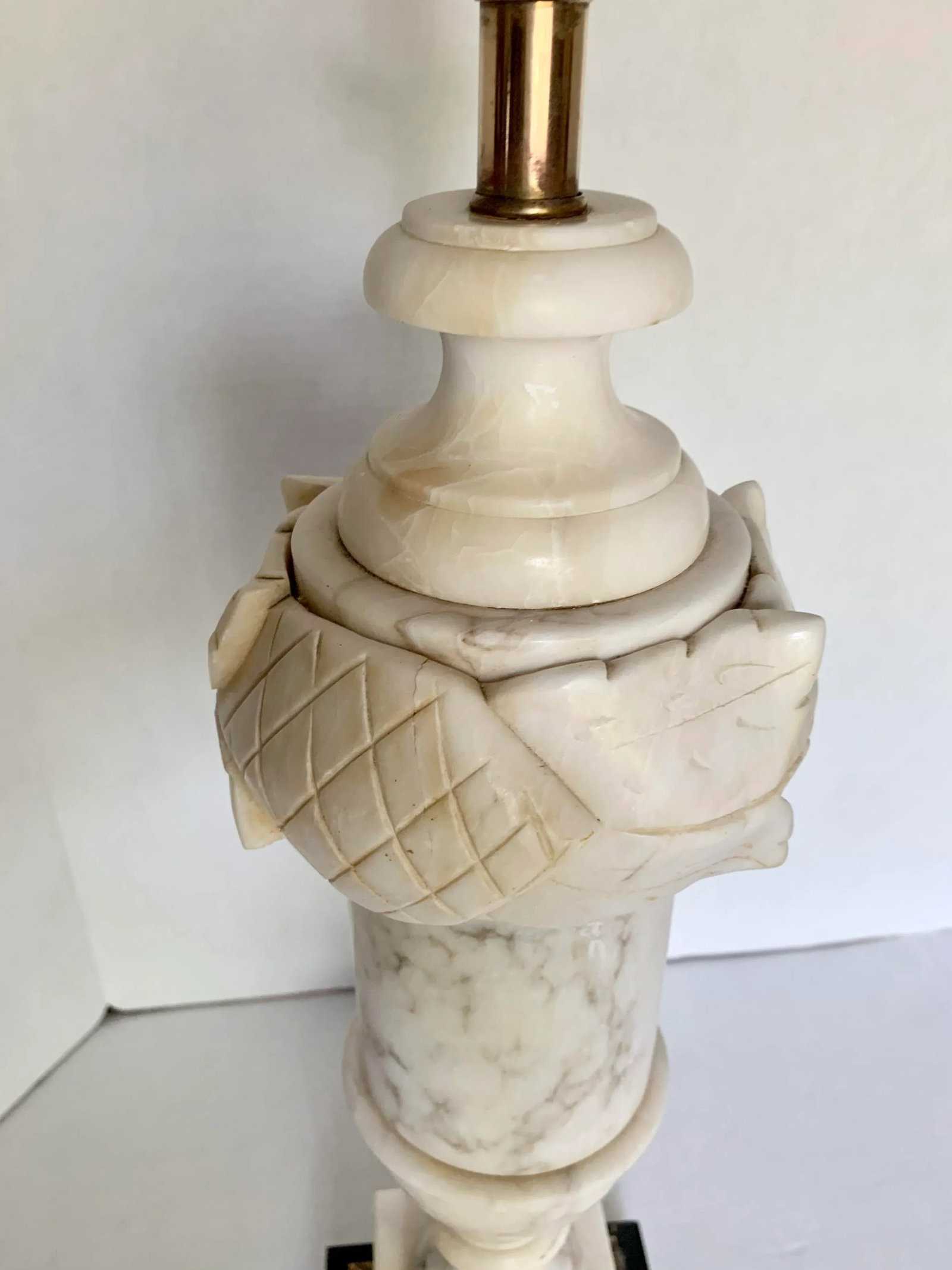 Vintage Early 20th Century Italian Alabaster and Marble Table Lamp - 4