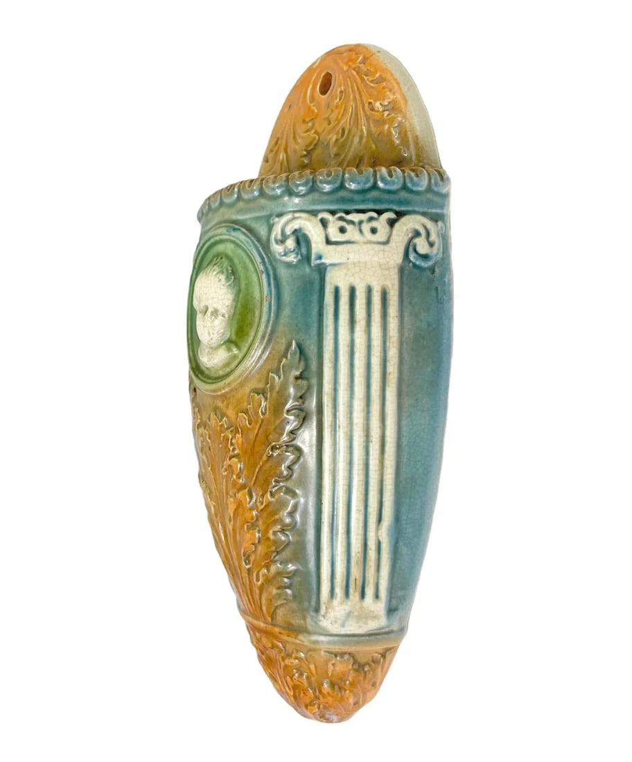 1910s Roseville Cameo Ceramic Wall Pocket - 2