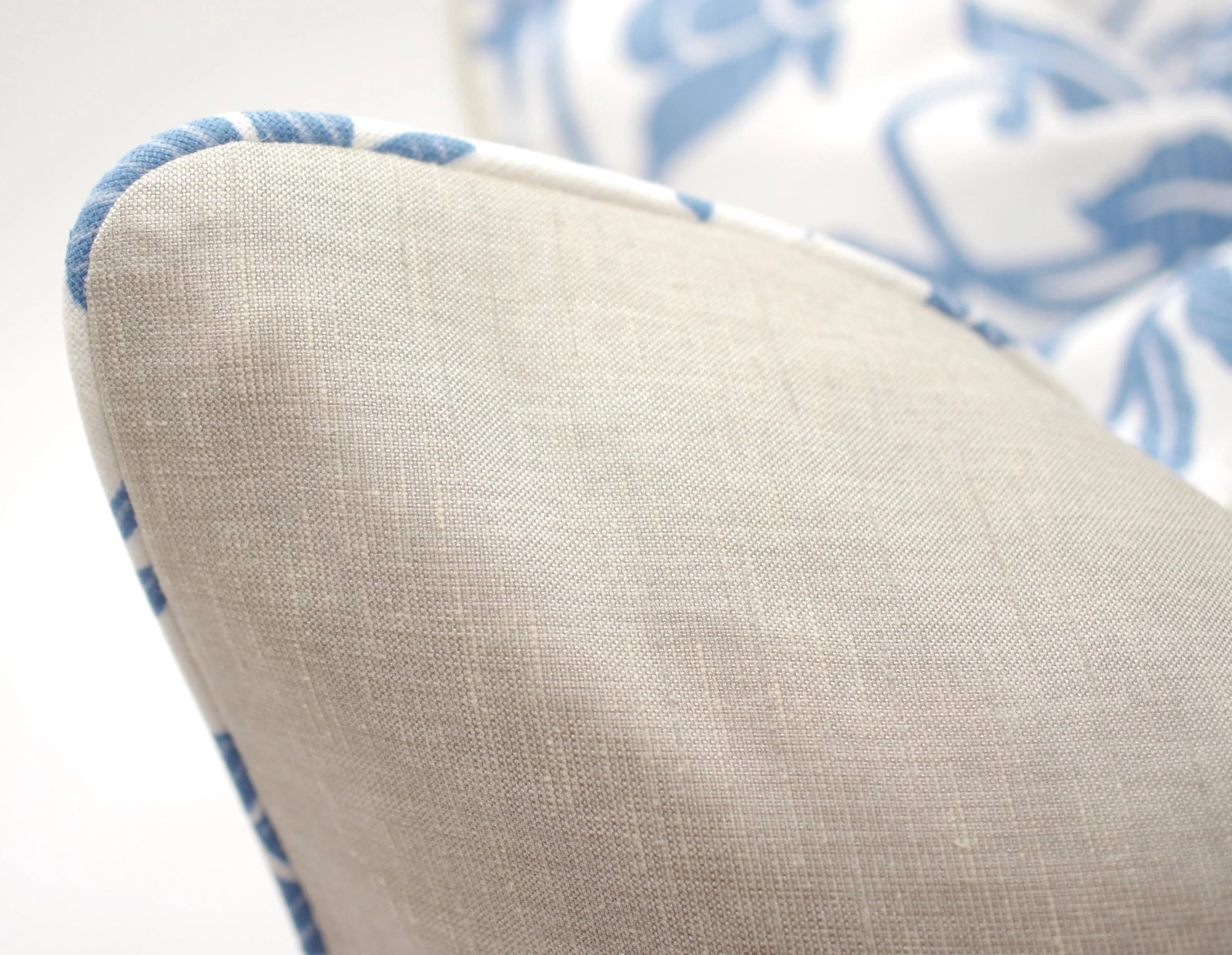 Elizabeth Benefield "Fiji" 18" Square Hand Printed Linen Pillows - a Pair - 5