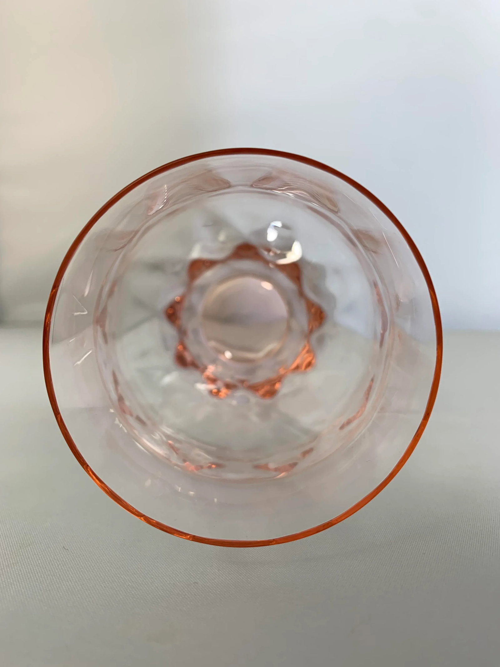 Vintage 1930's Pink Depression Glass Footed Ice Tea Tumblers - Set of 4 - 7