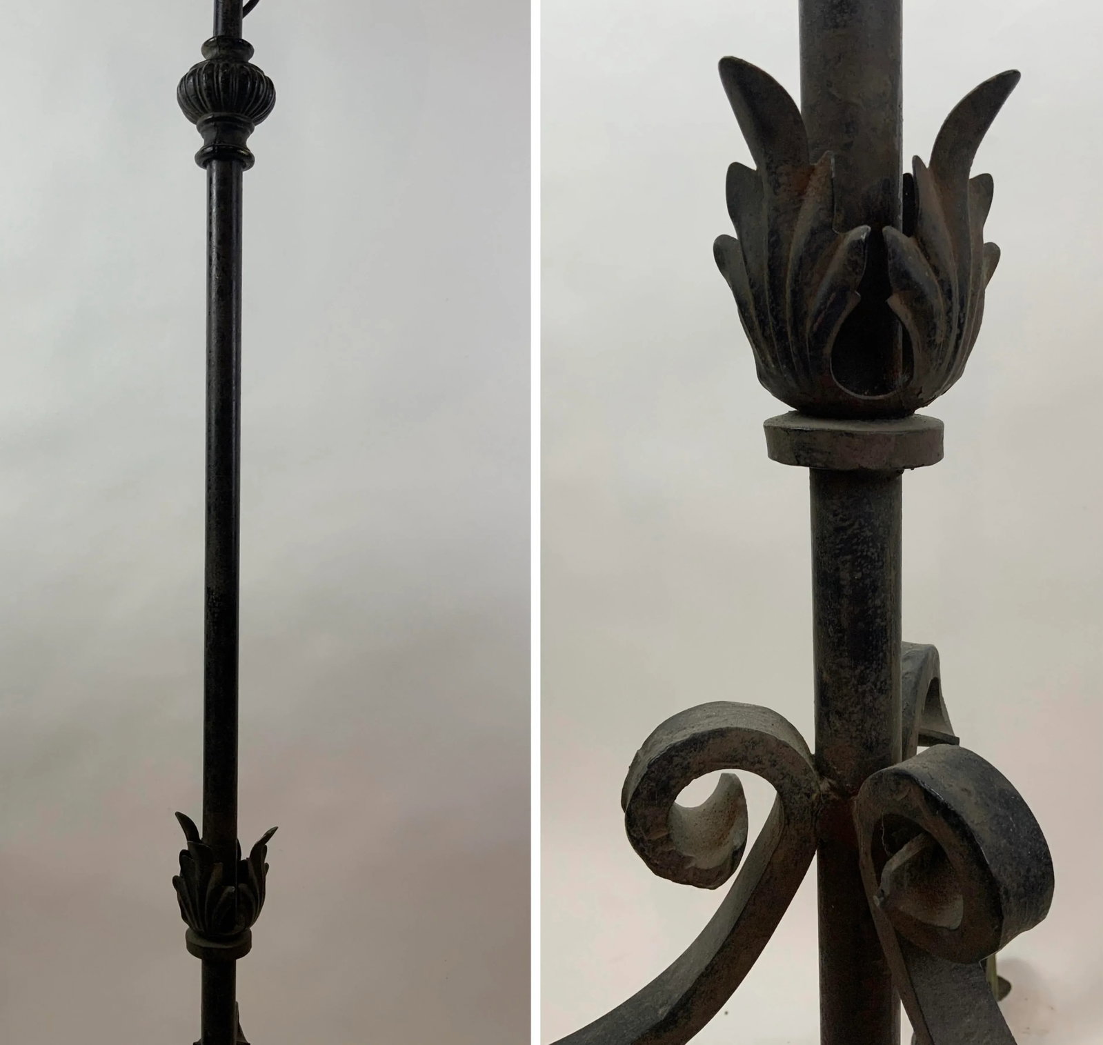 Iron Floor Lamp With Floral Motif - 7