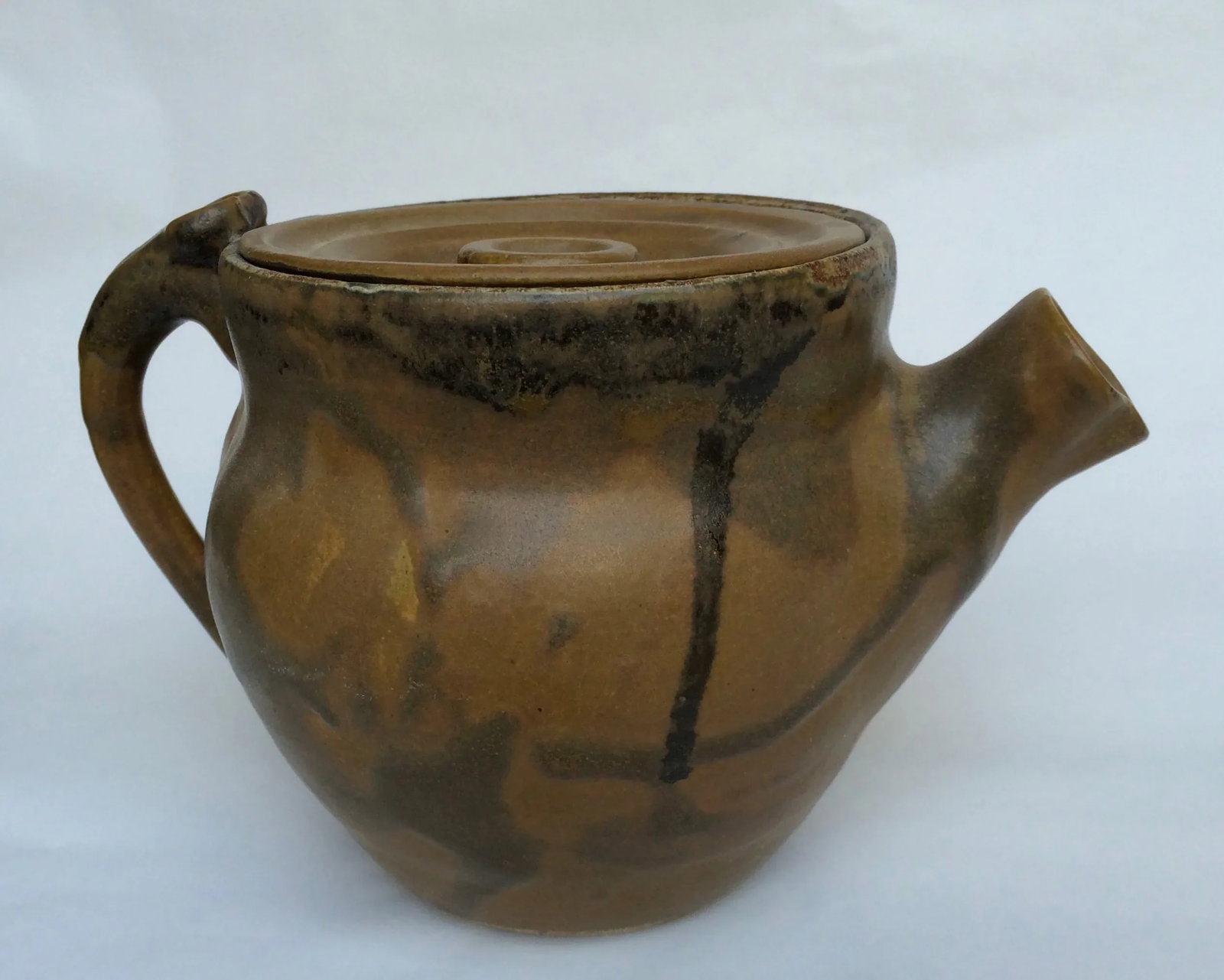 Mid Century Modern Drip Glazed Teapot - 2