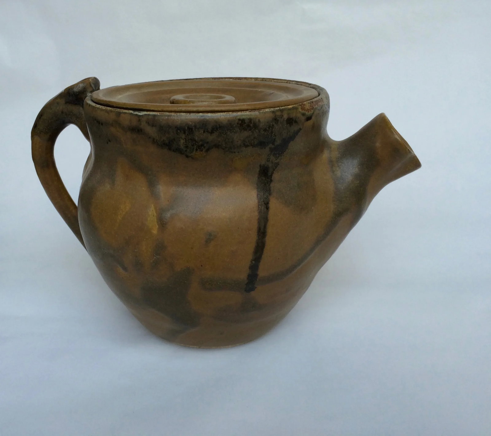 Mid Century Modern Drip Glazed Teapot - 3