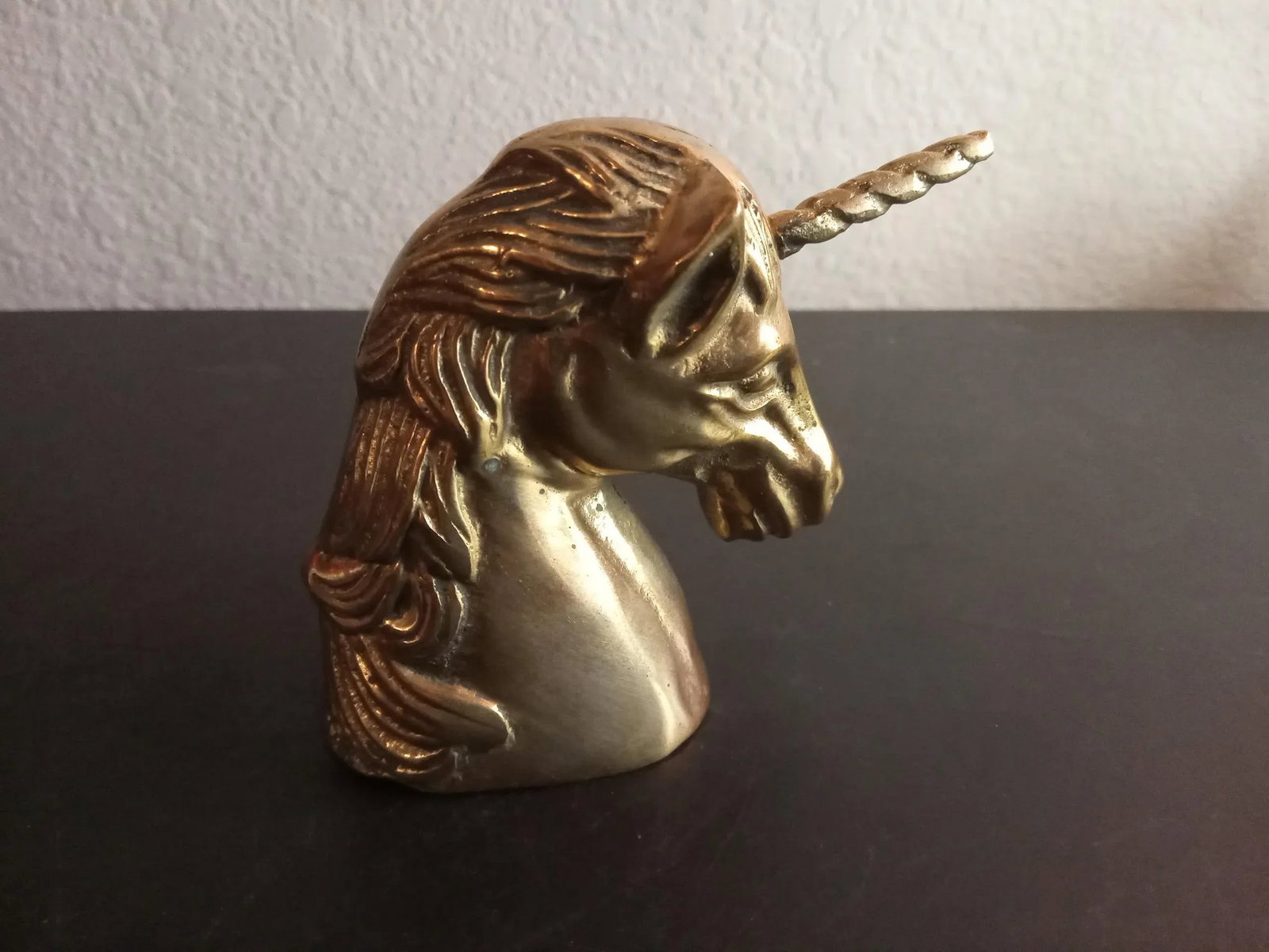 1980s Solid Brass Unicorn Sculpture Paper Weight - 5