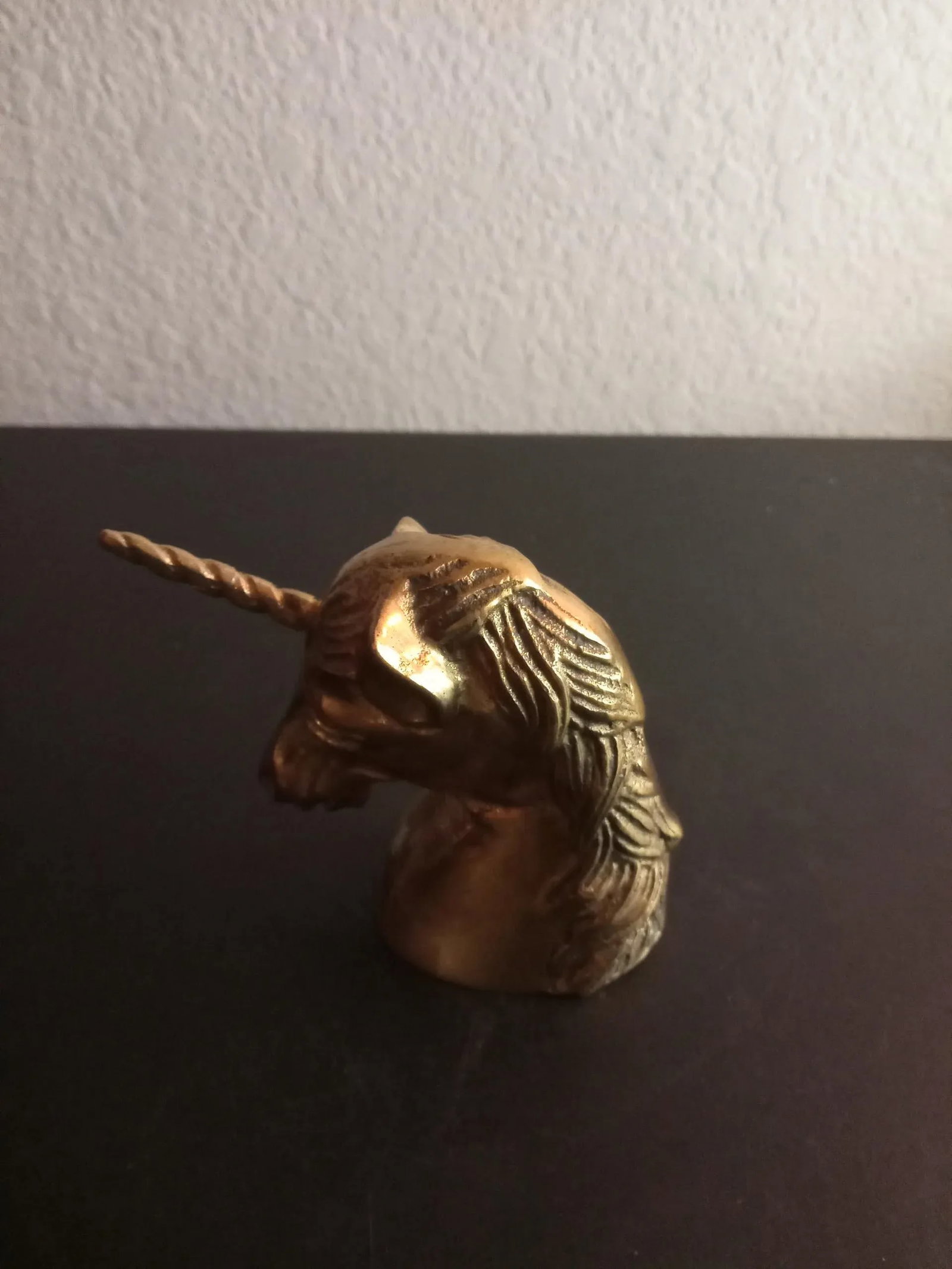1980s Solid Brass Unicorn Sculpture Paper Weight - 6