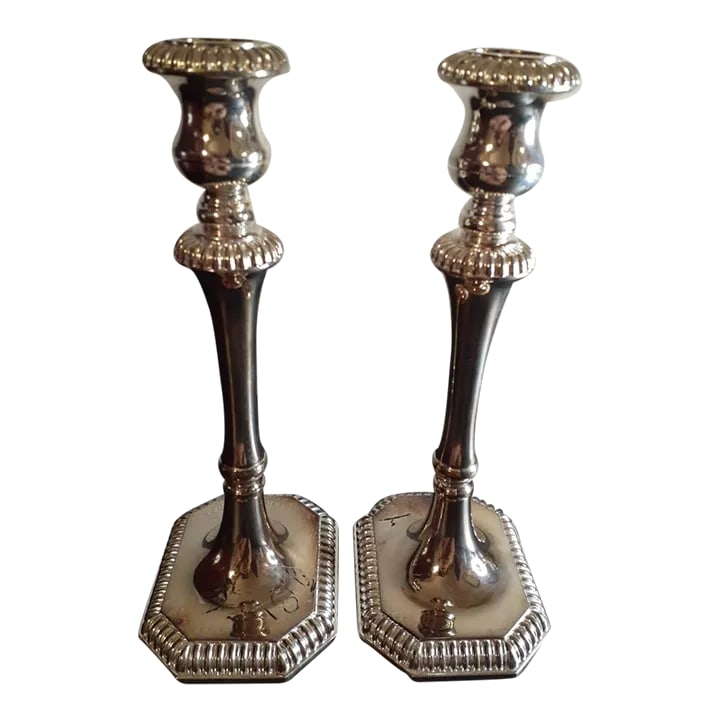 Vintage 1970s Silverplated Candlesticks - Set of 2 (1 of 5)