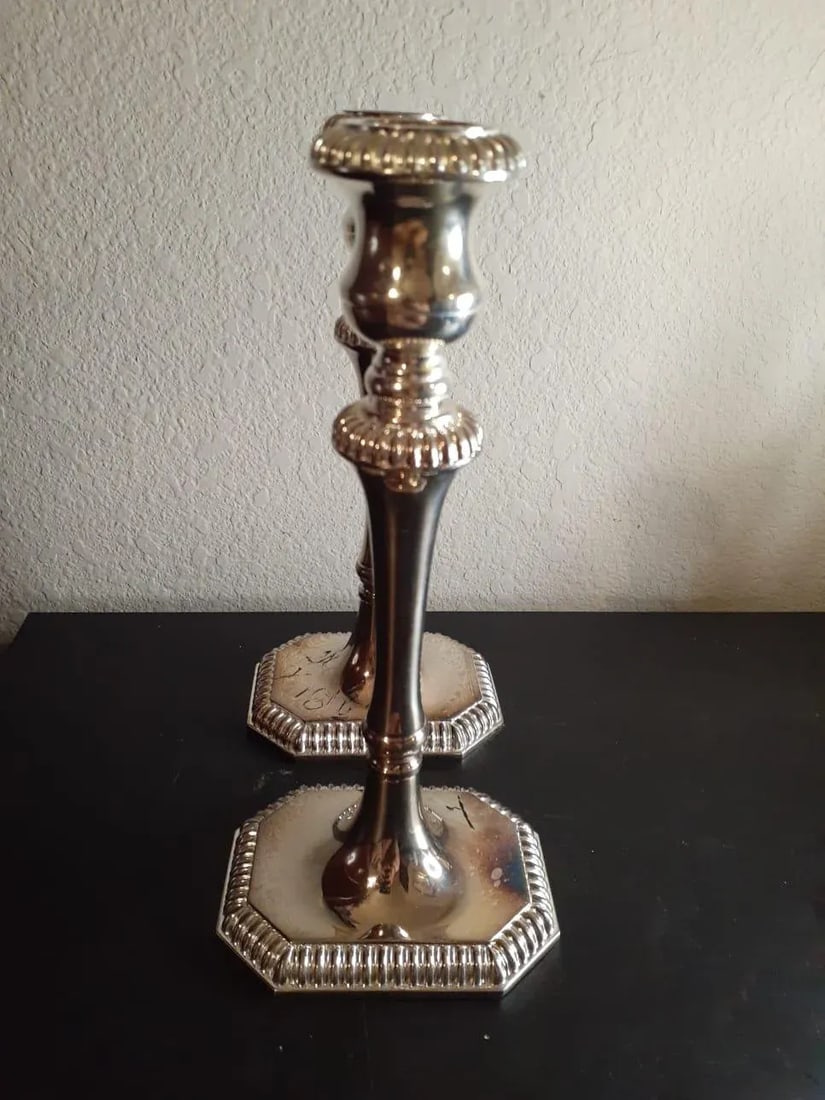 Vintage 1970s Silverplated Candlesticks - Set of 2 - 2