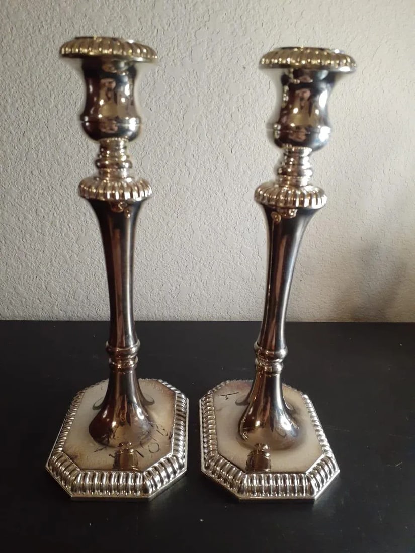 Vintage 1970s Silverplated Candlesticks - Set of 2 - 3