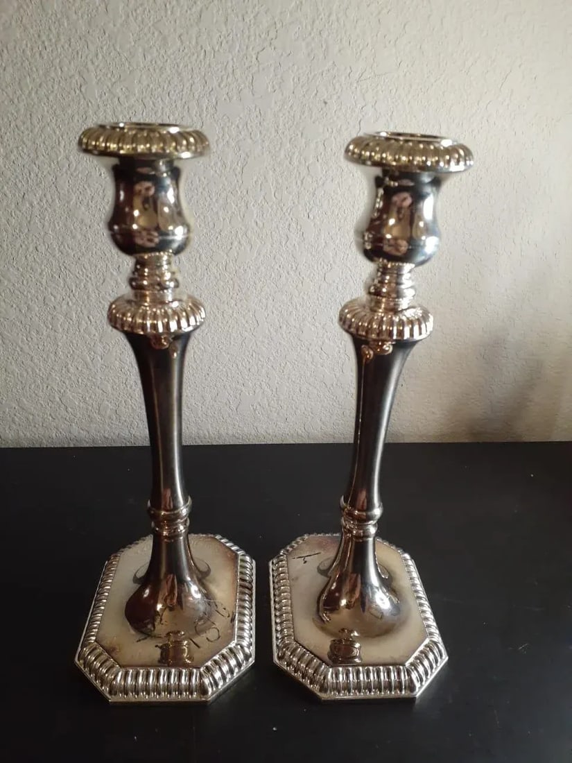Vintage 1970s Silverplated Candlesticks - Set of 2 - 5