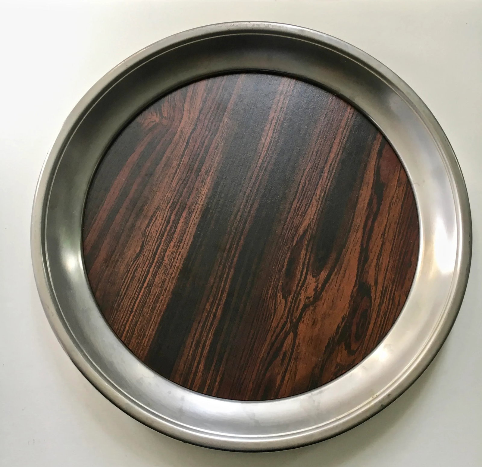 1960s F. B. Rogers Provincetown Pewterlite & Faux Rosewood Tray - 13